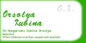 orsolya kubina business card